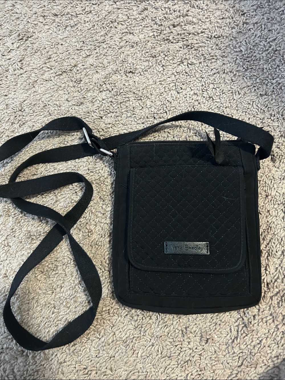 Vera Bradley Black Quilted Crossbody Pouch